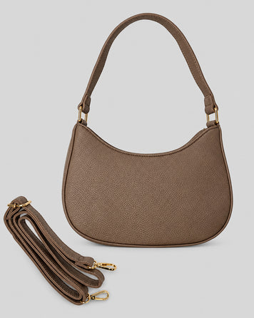 Sac porté épaule Fara taupe avec bandoulière