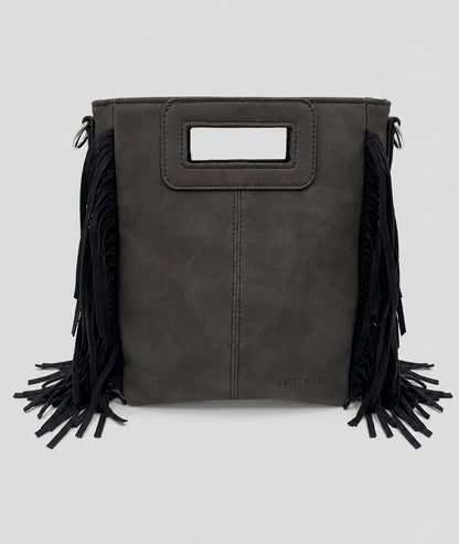 Sac Franja noir effet peau avec franges — marque Carnaby