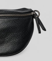 Sac banane Gallia noir avec bandoulière à motifs
