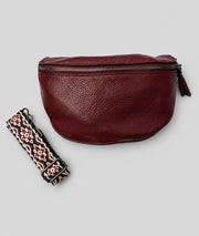Sac banane Gallia rouge avec bandoulière à motifs