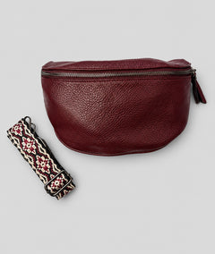 Sac banane Gallia rouge avec bandoulière à motifs