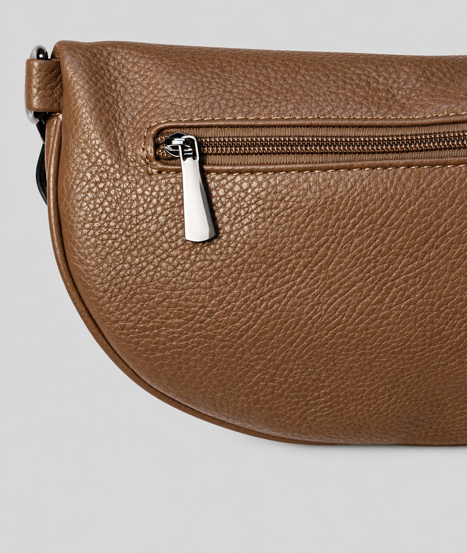 Sac banane Gallia taupe avec bandoulière à motifs