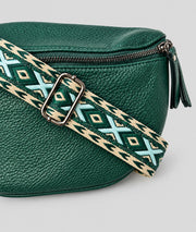 Sac banane Gallia vert avec bandoulière à motifs