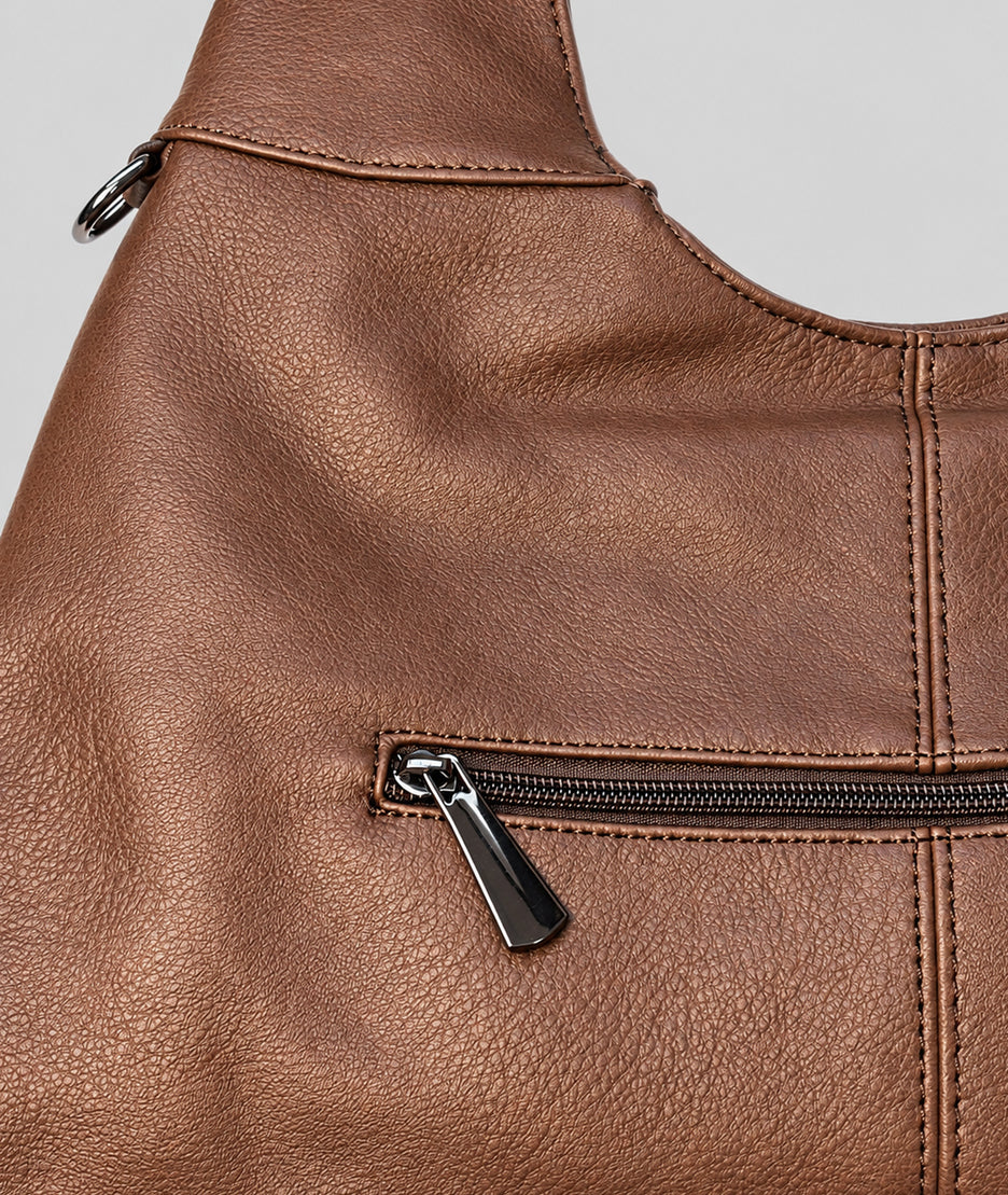 Sac hobo femme Gloria choco en similicuir