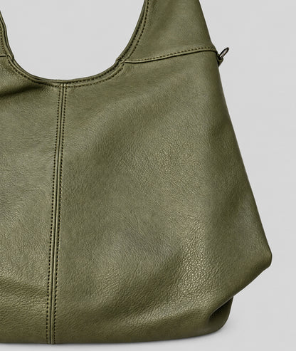 Sac hobo femme Gloria kaki en similicuir