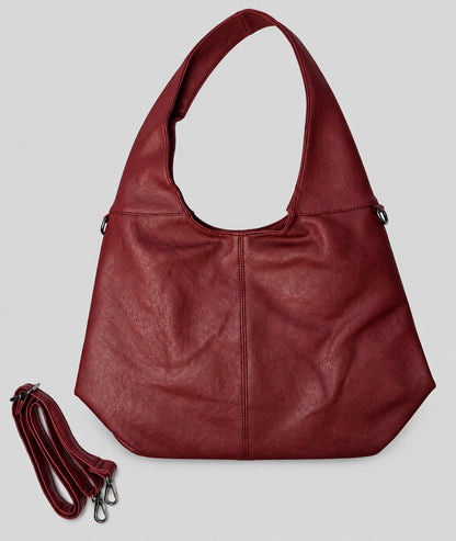 Sac hobo femme Gloria rouge en similicuir