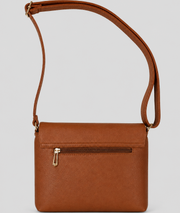 Sac Lolie camel en simili cuir dos avec poche zippée - Carnaby
