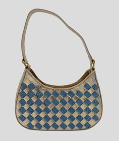 Sac Madisson doré avec empiècement jean jaune face