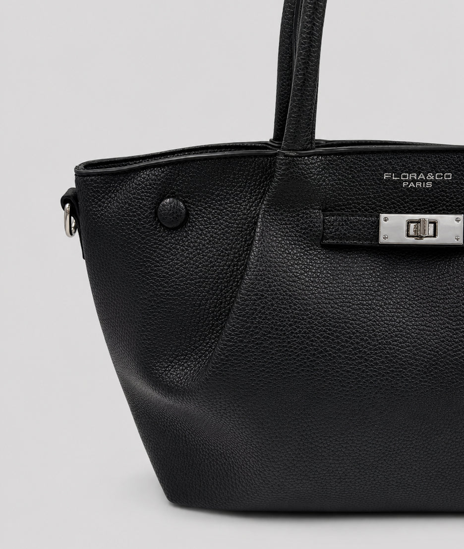 Sac cabas Palco noir avec anses et bandoulière — marque Carnaby
