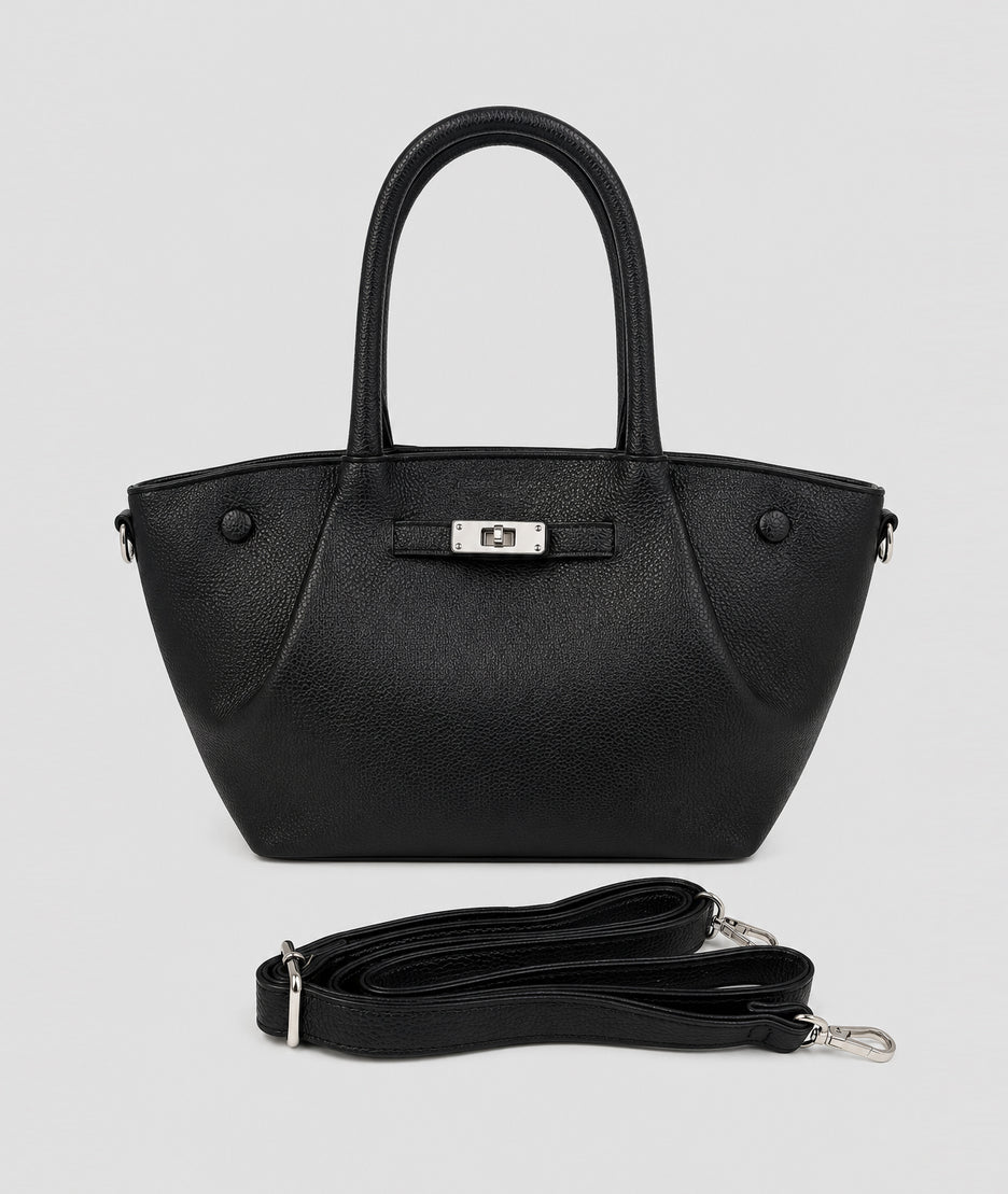 Sac cabas Palco noir avec anses et bandoulière — marque Carnaby