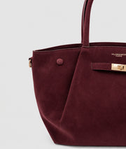 Sac cabas Suede avec bandoulière - bordeau