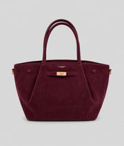 Sac cabas Suede avec bandoulière - bordeau