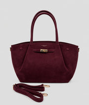 Sac cabas Suede avec bandoulière - bordeau