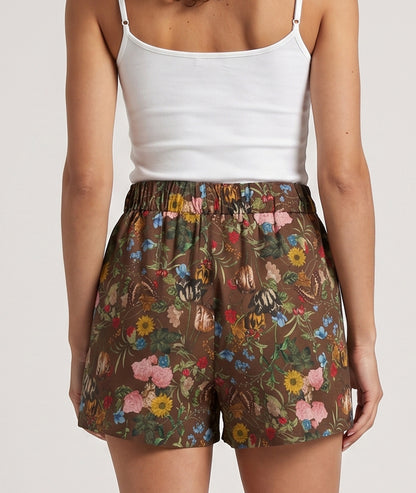 Short Flower choco à motif fleuri taille haute – Carnaby