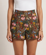 Short Flower choco à motif fleuri taille haute – Carnaby