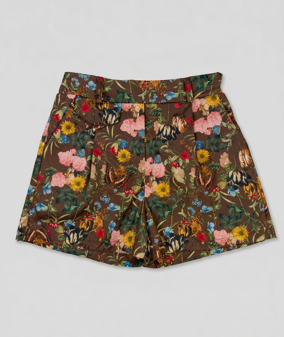 Short Flower choco à motif fleuri taille haute – Carnaby