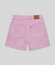 Short Lara jean rose lilas taille haute mom short rose arrière fond blanc