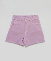 Short Lara jean rose lilas taille haute mom short rose avant fond blanc