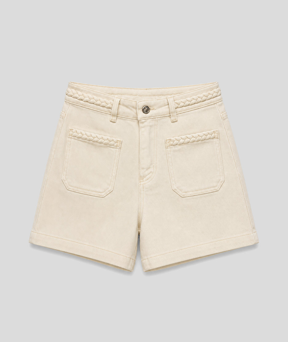 Short taille haute Ress écru face — marque Carnaby