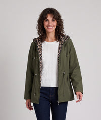 Trench réversible Léa léopard - kaki