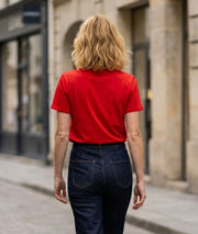 T-shirt uni - rouge face arrière