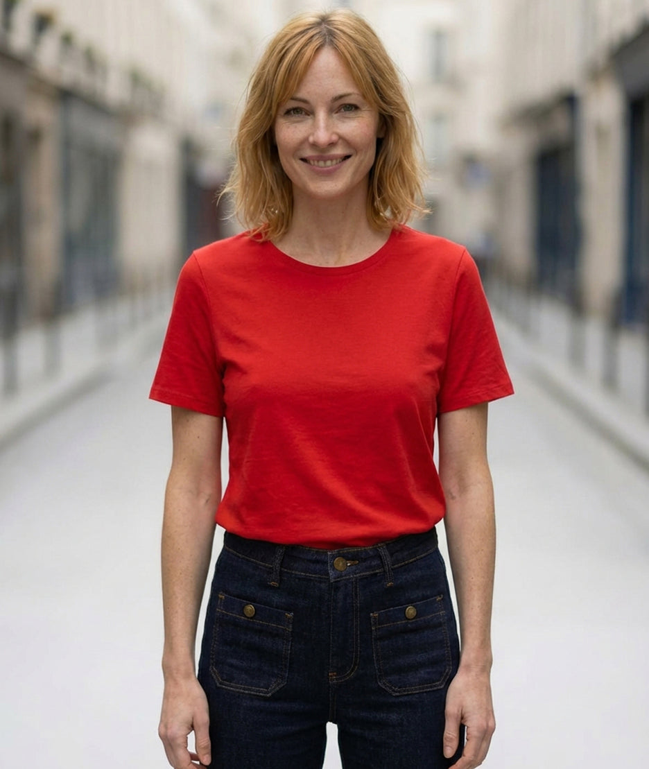 T-shirt uni - rouge face avant