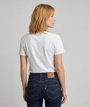 T-shirt Bici bleu à motif bicyclette et strass porté de dos — Carnaby