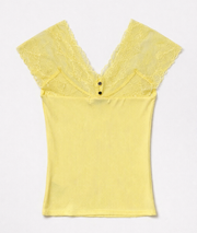 Top en dentelle Body jaune dos