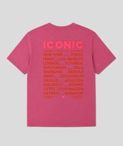 T-shirt Iconic à inscription rose dos