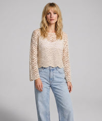 Top Ilona en maille ajourée - beige