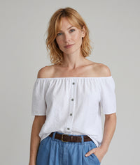 Blouse col bardeau - rouge