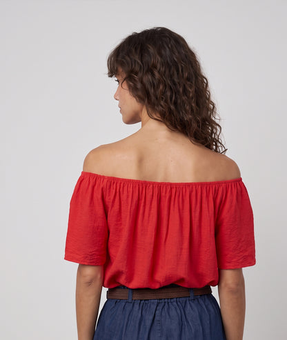 Blouse col bardeau rouge dos - Carnaby