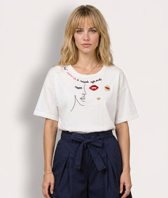 T-shirt Lina blanc face — marque Carnaby