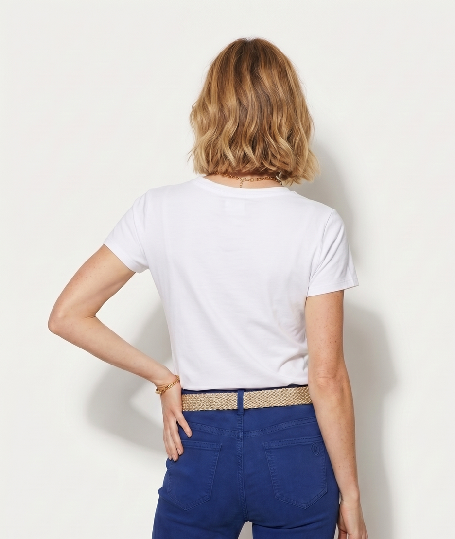 T-shirt long imprimé homard “Lobster Club” - blanc