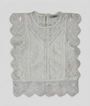 Top Macra en dentelle blanc face