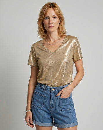 T-shirt Modale jaune face — marque Carnaby