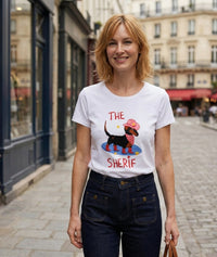 T-shirt Sherif à motif fantaisie Teckel - blanc