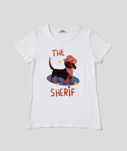 T-shirt à motif fantaisie Teckel avant - blanc