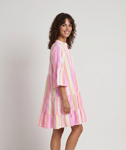 Robe Andre blanc manches pagode volants dos de côté — Carnaby