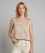 Débardeur Dina beige face — marque Carnaby