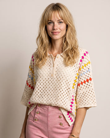 T-shirt Lison beige face — marque Carnaby