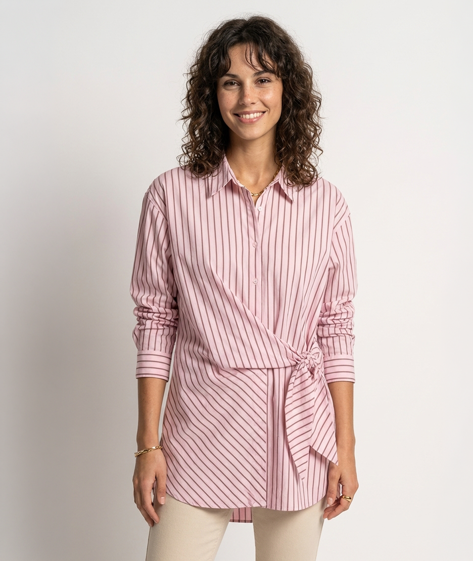 Tunique à rayures Melina - rose