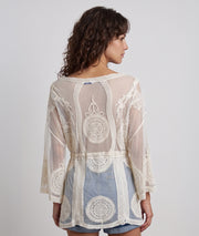 Tunique Paulina beige en dentelle dos — marque Carnaby