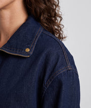 Veste bomber en jean femme brut avec fermeture zip