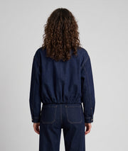 Veste bomber en jean femme brut avec fermeture zip