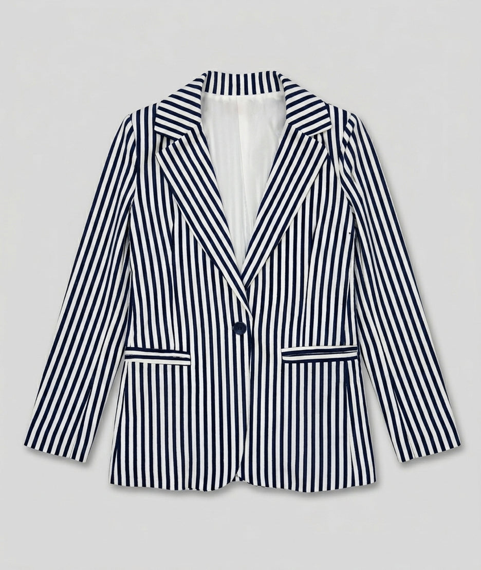 Veste Angelina blazer à rayures marine face