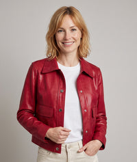Veste courte Carla effet brillant - kaki