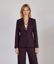Veste blazer femme à rayures bordeau Cindy – Carnaby