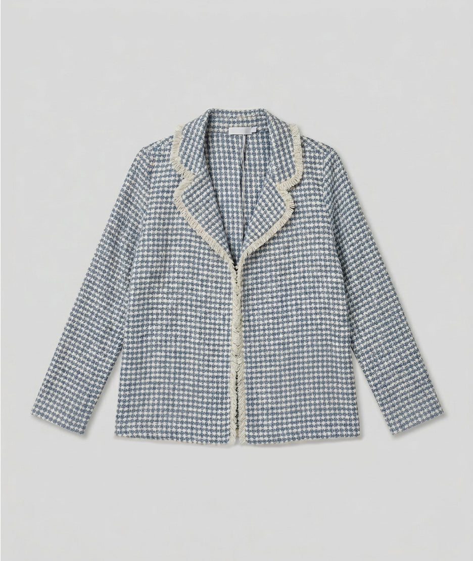 Veste Coralie blazer en tweed ciel face