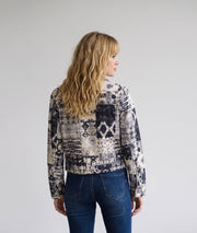 Veste mi-saison femme courte à motifs effet tie and dye